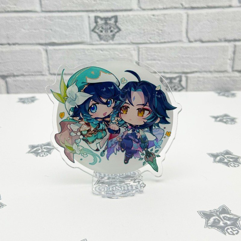 Акрилова колекційна фігурка Chibi Геншин Імпакт - Genshin Impact Сяо та Венті 10 см