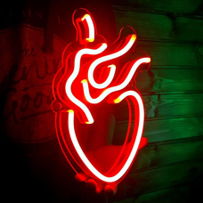 Неонова LED вивіска NeonFlexGlow “Серце за каноном“ 30х20см + диммер для регулювання яскравості у ПОДАРУНОК!