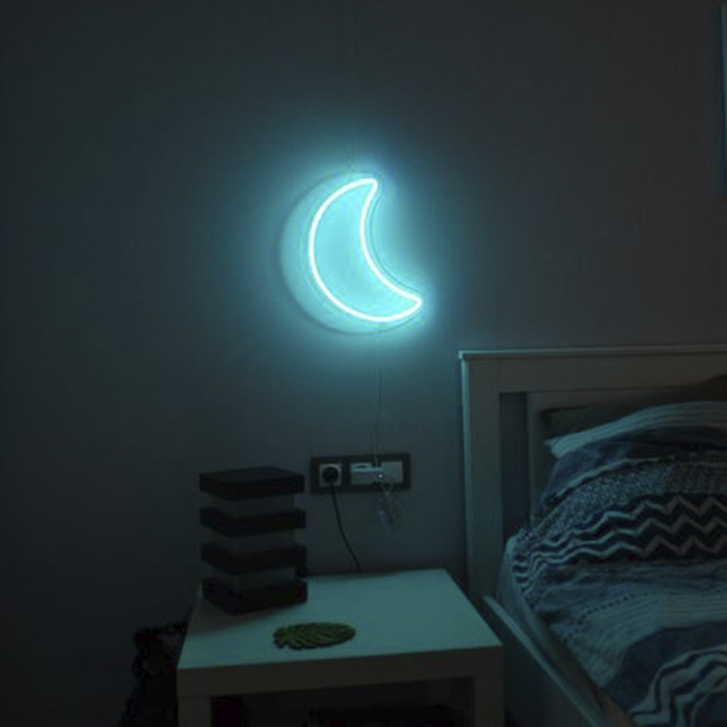Дитячий світильник, LED вивіска Neon Sign “Солодкий півмісяць“ 20х35 см + диммер для регулювання яскравості!