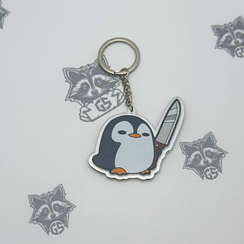 Брелок з Акрилу Пінгвін з Ножем