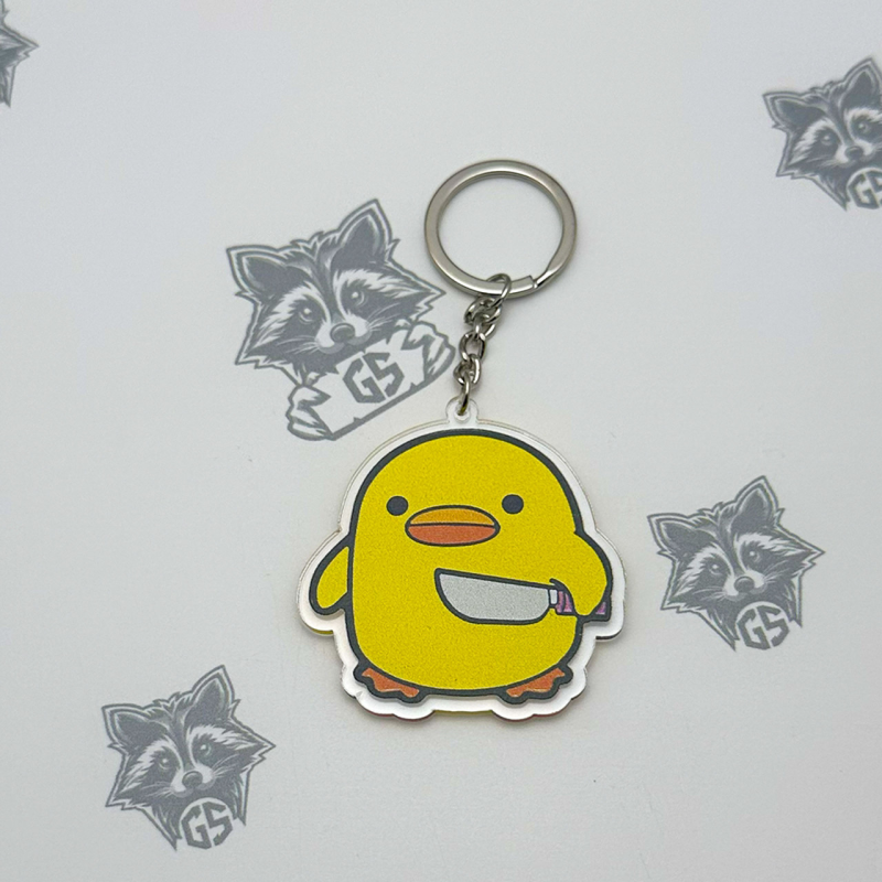 Брелок з Акрилу Курча з Ножем