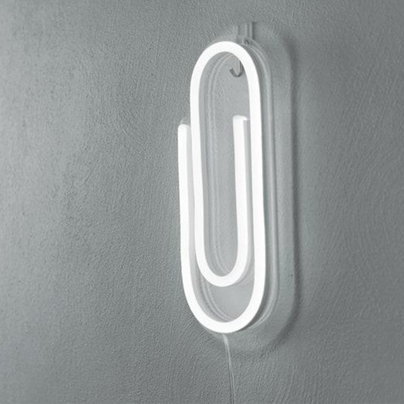 Неонова led вивіска «Скрепка» neoflexglow 30x10 см + диммер у подарунок!