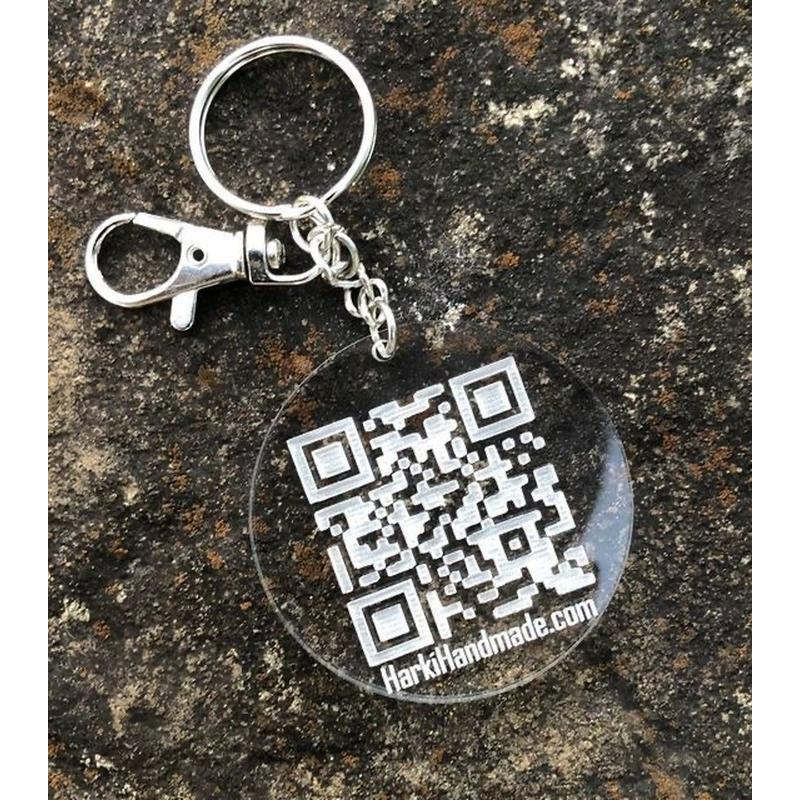 Брелок з акрилу з вашим qr кодом, логотипом для вашого бізнесу чи соцмереж