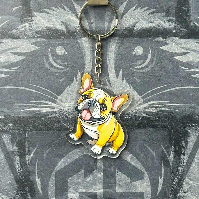 Брелок з Акрилу Французький бульдог Брелок з Акрилу Французький бульдог