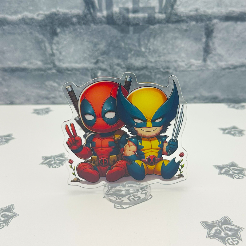 Акрилова колекційна фігурка Чібі Chibi Дедпул и Росомаха 10 cм