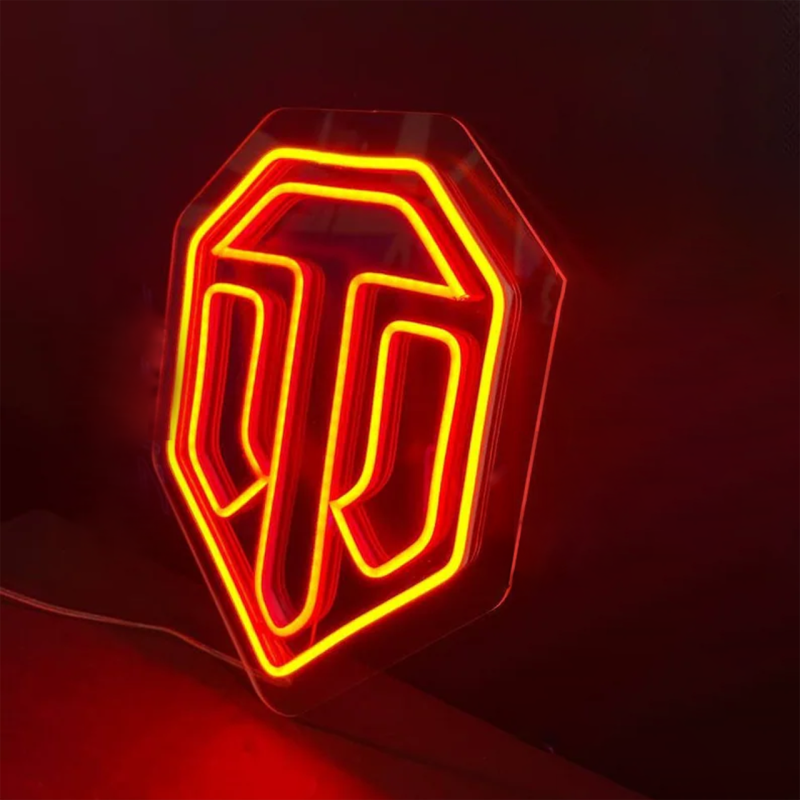 Неонова led вивіска neonflexglow world of tanks 30х40см