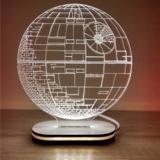 Акриловий світильник-нічник Зоряні Війни-Зірка Смерті 3D 15x15см