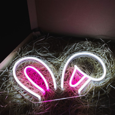 Неонова вивіска neonflexglow Вушка зайчика 46х30 см