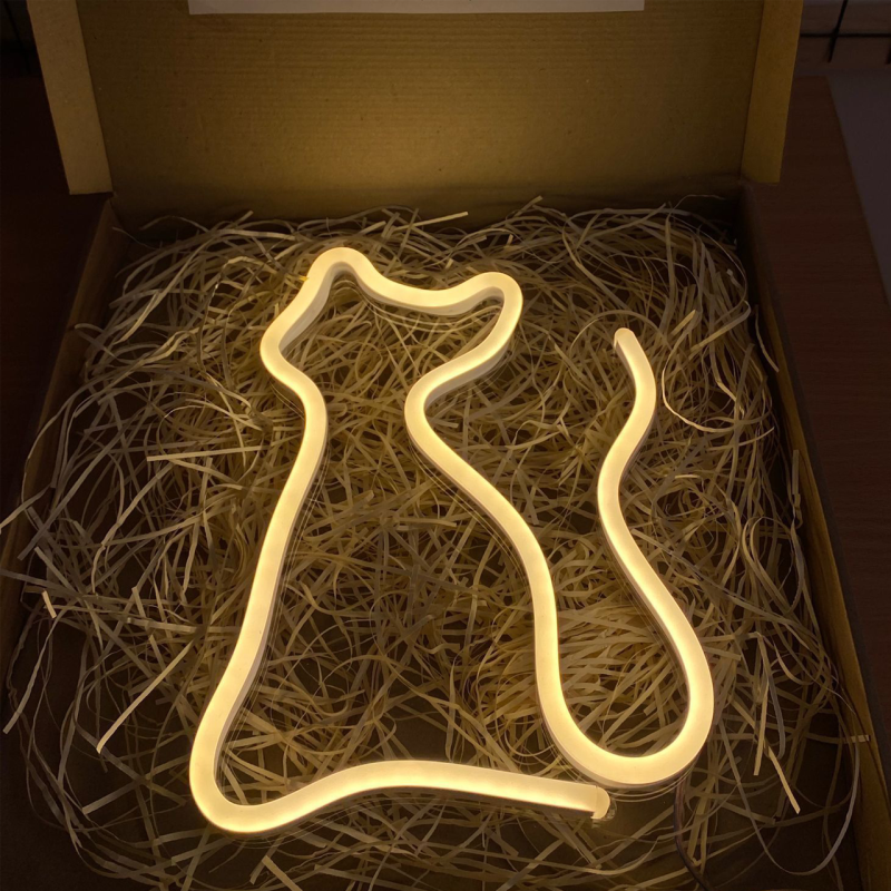 Неонова вивіска neonflexglow Кіт 30х23 см