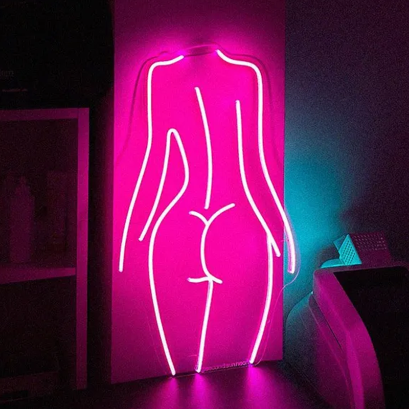 Неонова вивіска neonflexglow Силует Дівчини 70х43 см