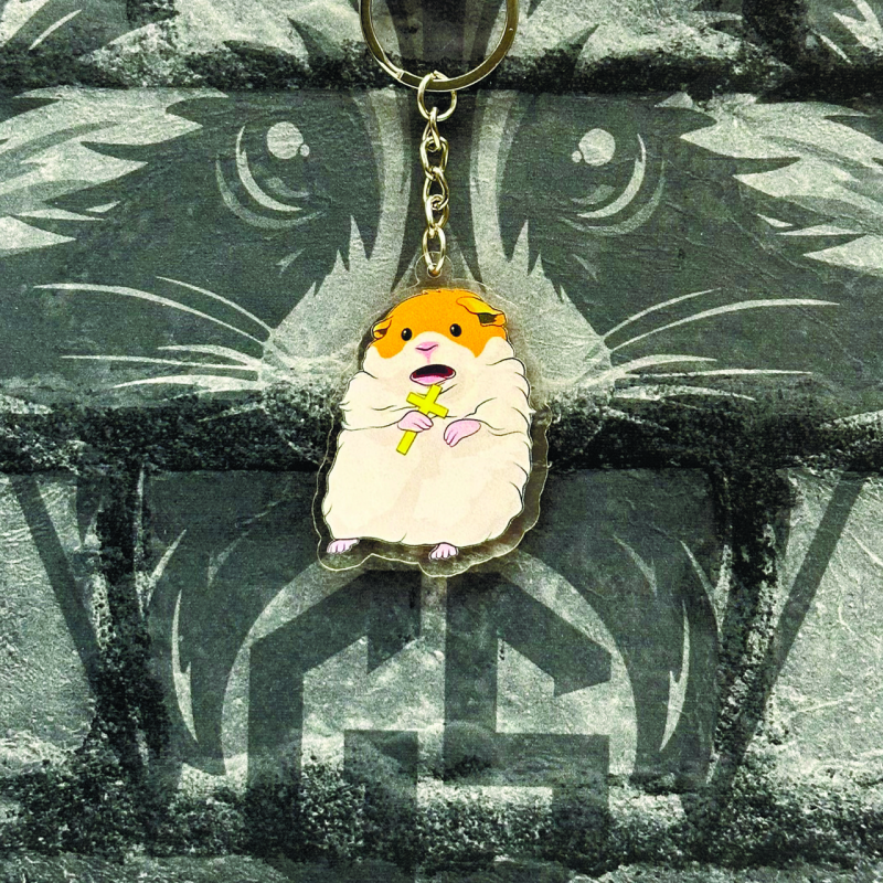 Брелок з Акрилу Хом“як із хрестом Брелок з Акрилу Хом“як із хрестом