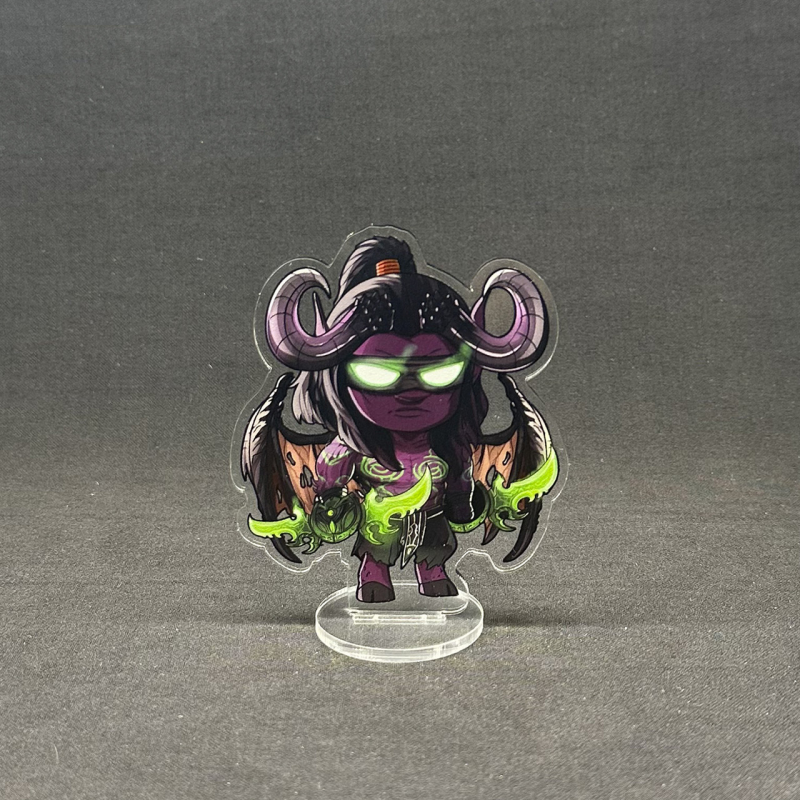 Акрилова колекційна фігурка World of Warcraft Чібі Chibi Іллідан Лють Бурі 10 см
