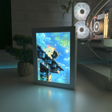 Акриловий LED-світильник з 3D-ефектом Арт Котики - LED-Картина з підсвічуванням Білий