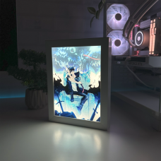 Акриловий LED-світильник з 3D-ефектом Соло Левелінг - LED-Картина з підсвічуванням Solo Leveling Білий