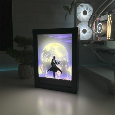 Акриловий LED-світильник з 3D-ефектом Соло Левелінг - LED-Картина з підсвічуванням Solo Leveling Чорний