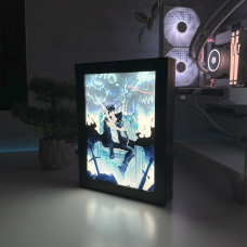 Акриловий LED-світильник з 3D-ефектом Соло Левелінг - LED-Картина з підсвічуванням Solo Leveling Чорний