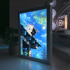 Акриловий LED-світильник з 3D-ефектом Арт Котики - LED-Картина з підсвічуванням Білий