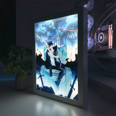 Акриловий LED-світильник з 3D-ефектом Соло Левелінг - LED-Картина з підсвічуванням Solo Leveling Білий