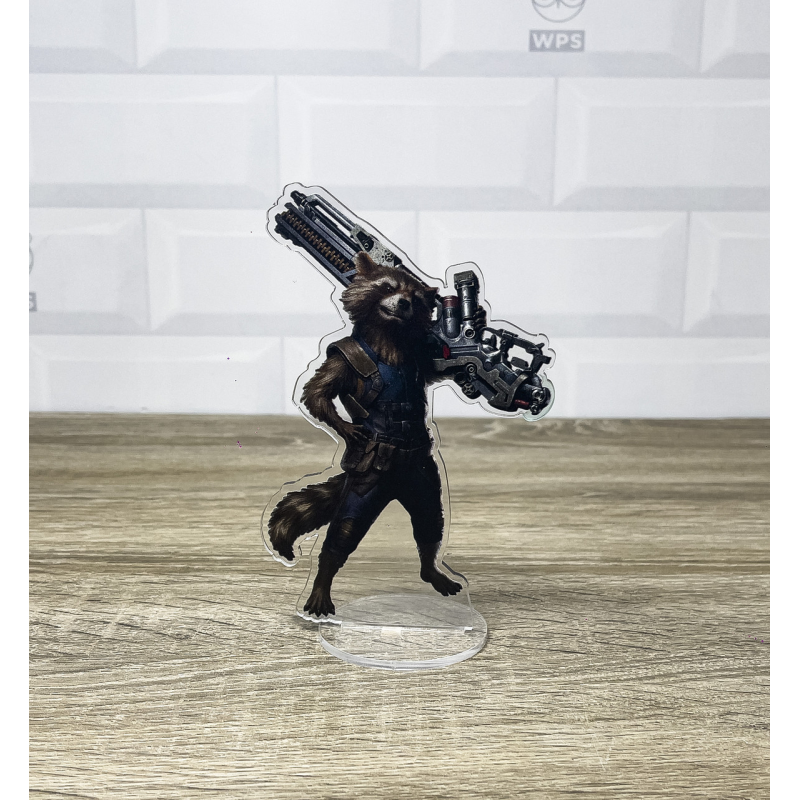 Акрилова колекційна фігурка Вартові Галактики Єнот Ракета Rocket Raccoon 15 см