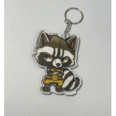 Брелок з Акрилу Єнот Ракета