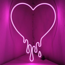 Неонова LED вивіска neonflexglow Серце, що тане 39х29 см