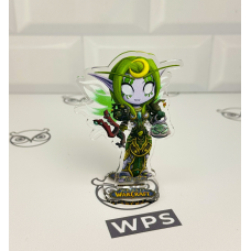 Акрилова колекційна фігурка World of Warcraft Чібі Chibi Нічна Ельфійка Друїд 10 см