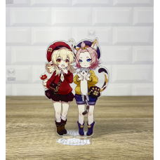 Акрилова колекційна фігурка Геншин Імпакт Genshin Impact Клі та Діона 15 см