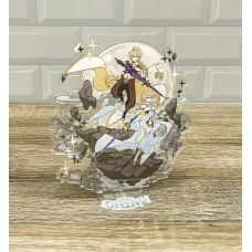 Акрилова колекційна фігурка Геншин Імпакт Genshin Impact Мандрівники Люмін та Ітер 15 см