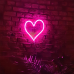 Неонова led вивіска neonflexglow «рожеве серце кохання» 30х35 см
