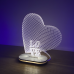 Акриловий світильник - нічник Серце 3D 15x15см